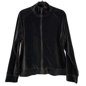 Vintage Gap Stretch Full Zip Velour Brown Jacket